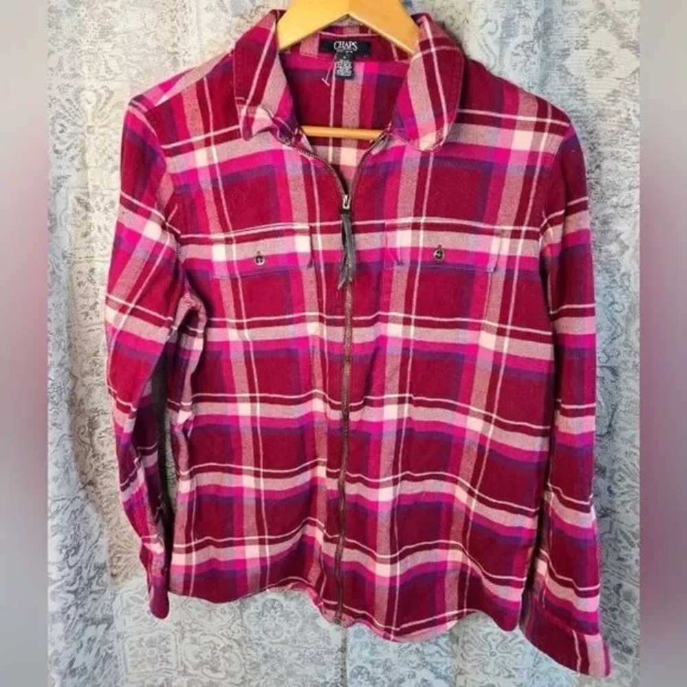 Chaps Burgundy Plaid Shirt